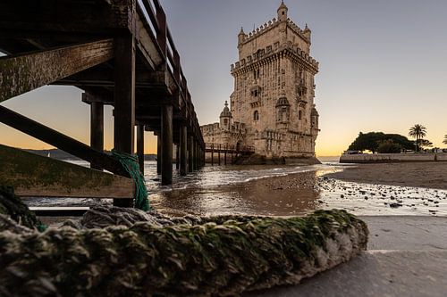 De Torre de Belem, een bezienswaardigheid van Lissabon, Portugal