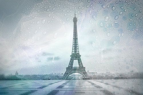 EIFFEL TOWER Rainy Day | dreamy blue by Melanie Viola