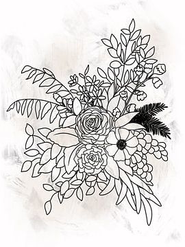 lijnillustratie van bloemen van KPstudio