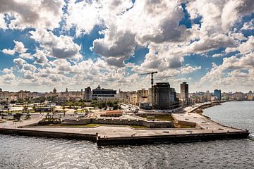 Panorama view of old town and Malecon of Havana Cuba by Dieter Walther
