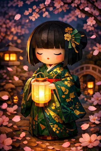 Japanse poppenlantaarn – Sakura Night Garden Art
