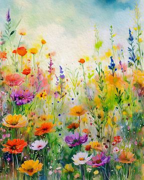 Zomer! Wilde bloemenveld van Studio Pieternel