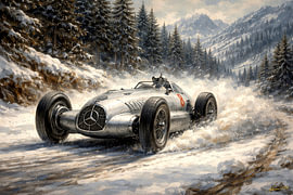 Driving Through History – Mercedes-Benz W154 – 1938 by Johannas Art Creations