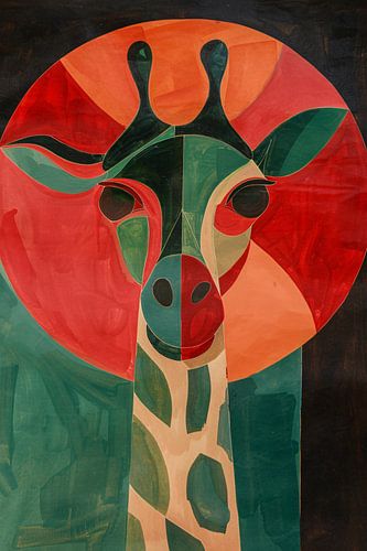 Abstracte giraffe in kleurrijke geometrische vormen