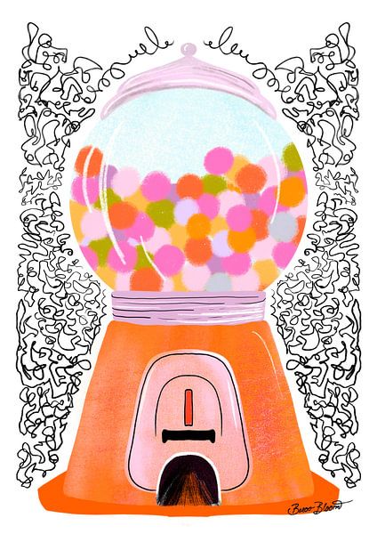 Bubble Gum Orange Doodle par Baroo Bloom