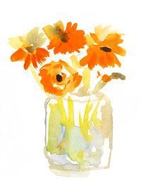 Ringelblumen im Glasgefäß von Atelier BIS