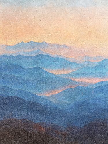 Montagnes bleues à l'aube