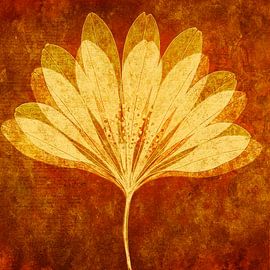 Vintage Japandi Gemälde mit abstrakter Blume von Studio Pieternel