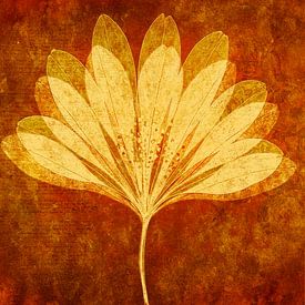 Vintage Japandi Gemälde mit abstrakter Blume von Studio Pieternel