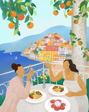 Meisjes in Positano van Petra Lizde