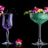 groene en paarse cocktail, green and purple drinks van Corrine Ponsen