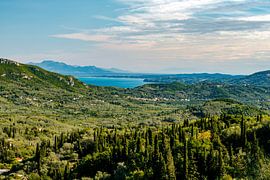 View over Corfu to the mainland by Leo Schindzielorz