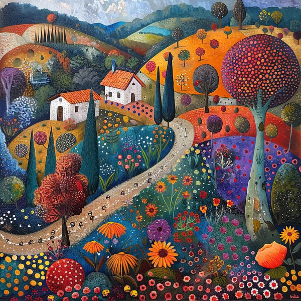 Landscape | Floral Hills Journey by Abstract Painting