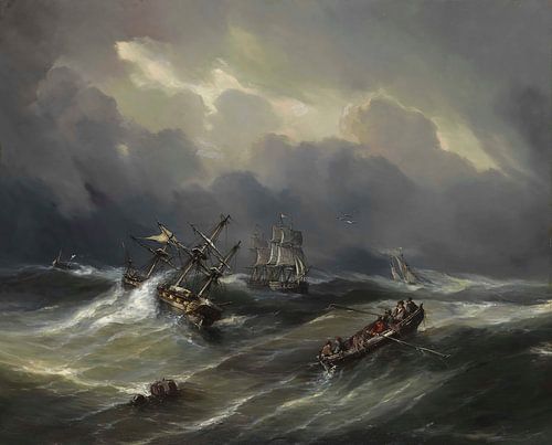 Schip in nood, Théodore Gudin