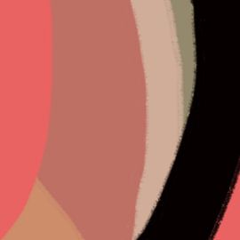 Linien und Formen in Retro-Farben. Moderne abstrakte Kunst von Dina Dankers