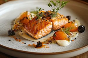 Lachs auf der Speisekarte
