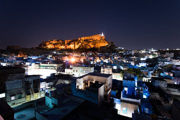 Jodhpur, blue city of rajasthan, india van Mark Bonsink