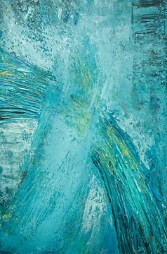 Kruispunt in Blauw Abstract van Iris Holzer Richardson
