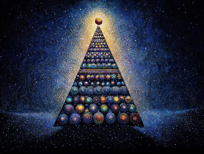 Kerstboom wenskaart, poster, vakantiehoes. Impressies van Ariadna de Raadt-Goldberg