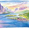 Rustig landschap op de Lofoten in het zachte licht van het noorden van Markus Bleichner