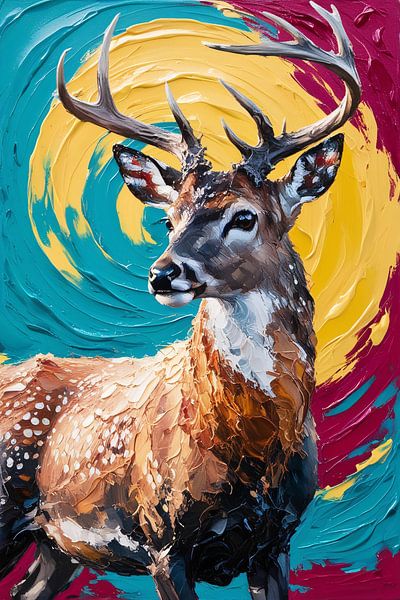 Colourful expression of a deer by Art & Soul Creations