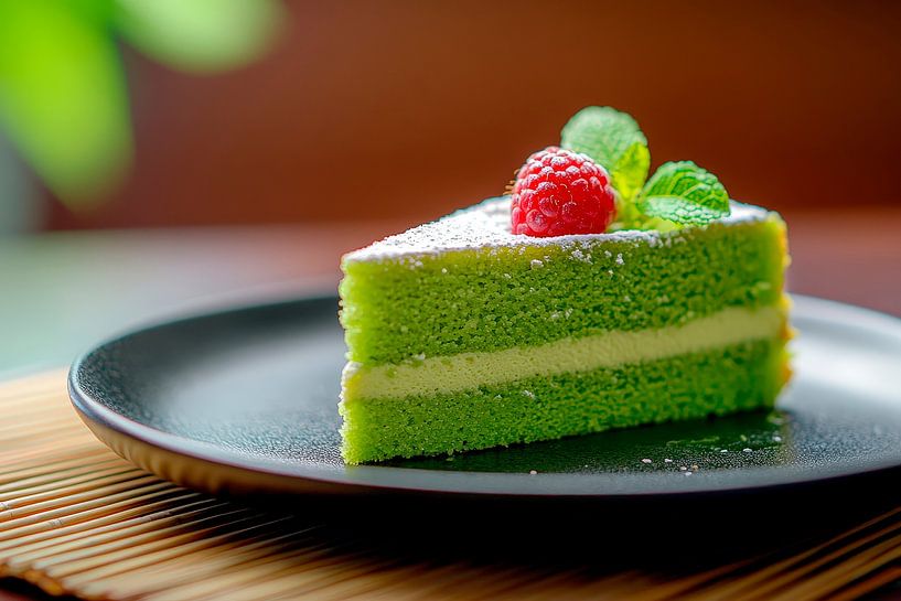 Strawberry tarts in a green pastry design by Poster Art Shop