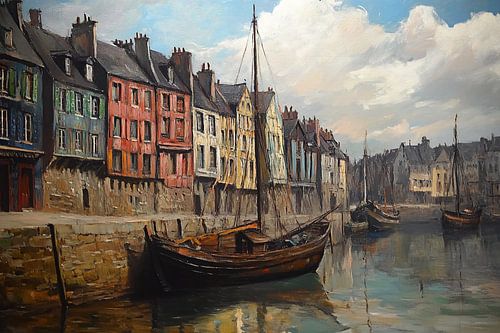 Vissersboten in de haven van Honfleur
