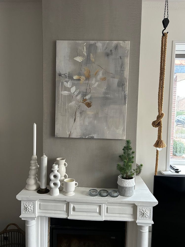 Botanical abstract with a touch of gold in Japandi style  by Japandi Art Studio 