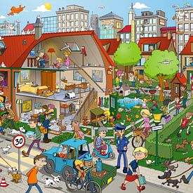 Le quartier chaleureux - tableau de recherche coloré sur Galerie Ringoot