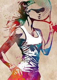 Tennisspieler Sport Kunst #Tennis #Sport von JBJart Justyna Jaszke