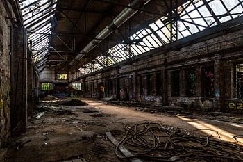 Urbex factory hall warm tones