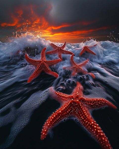 Seesterne in der Abendsonne von fernlichtsicht