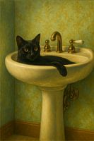 Impression d'art - Charmant art félin - Illustration de chat - Couchage