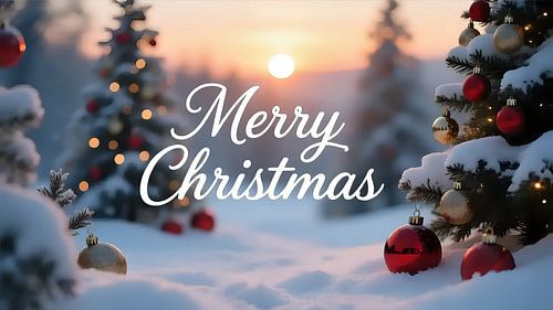 Vrolijk kerstfeest in sneeuwpracht