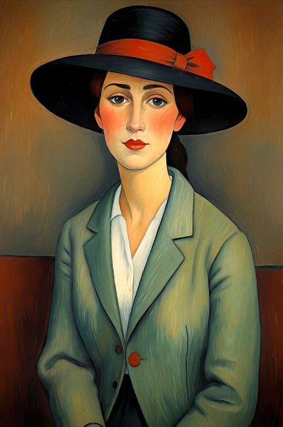 Frau mit Hut von Jutta Maria Pusl