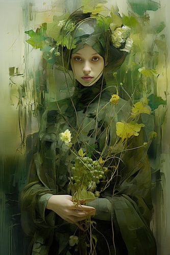 Woman in green by Bert Nijholt
