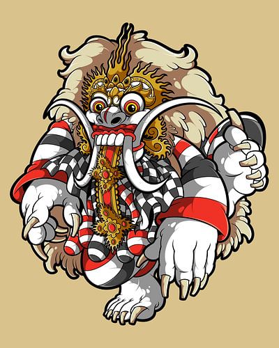 rangda-cartoon character wall art