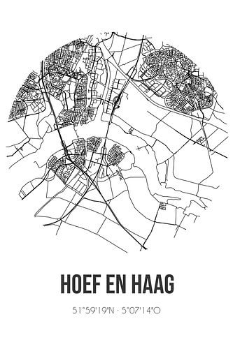 Hoef en Haag (Utrecht) | Landkaart | Zwart-wit