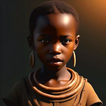 Realistisch Portret Afrikaans Kind van All Africa