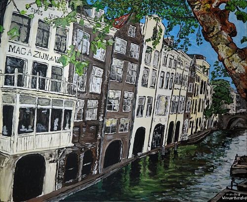 De Oudegracht in Utrecht vanaf de Gaardbrug