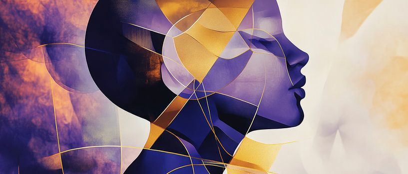 Abstract portrait in dark colours by Poster Art Shop