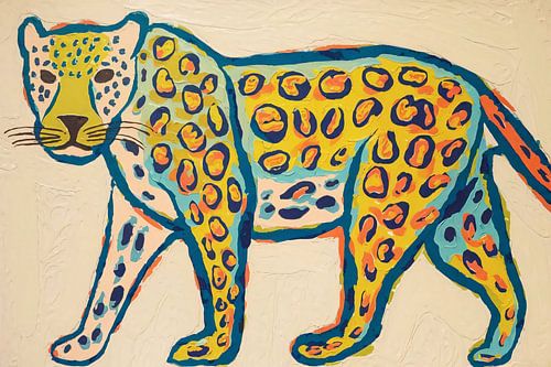 Peinture abstraite colorée de léopard