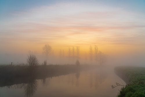 Foggy morning along the Dender