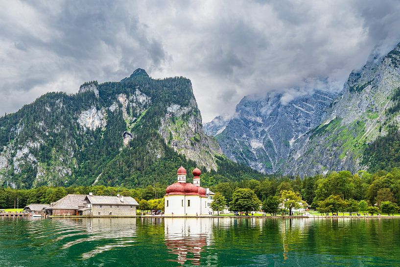 Blick über den Königssee im Berchtesgadener Land auf die Wallf von Rico Ködder