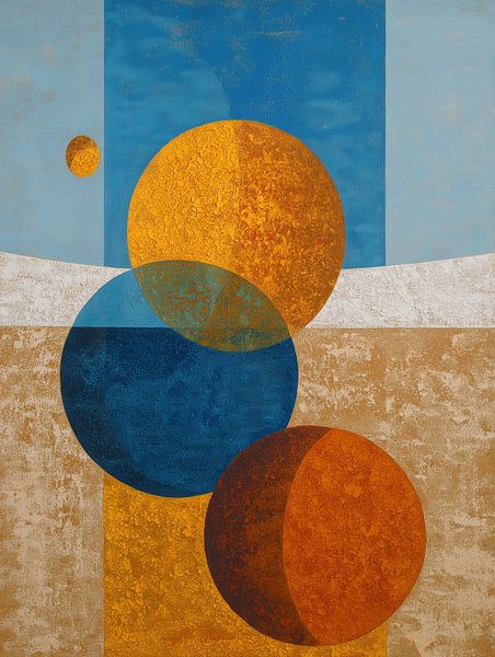 Blue Column, Golden Spheres by Eye catching paintings