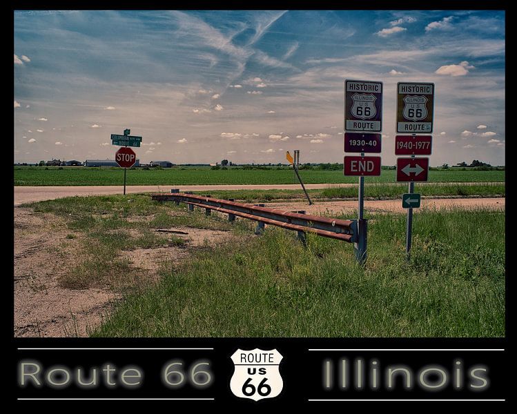 Straßenschilder Route 66 in Illinois von Humphry Jacobs