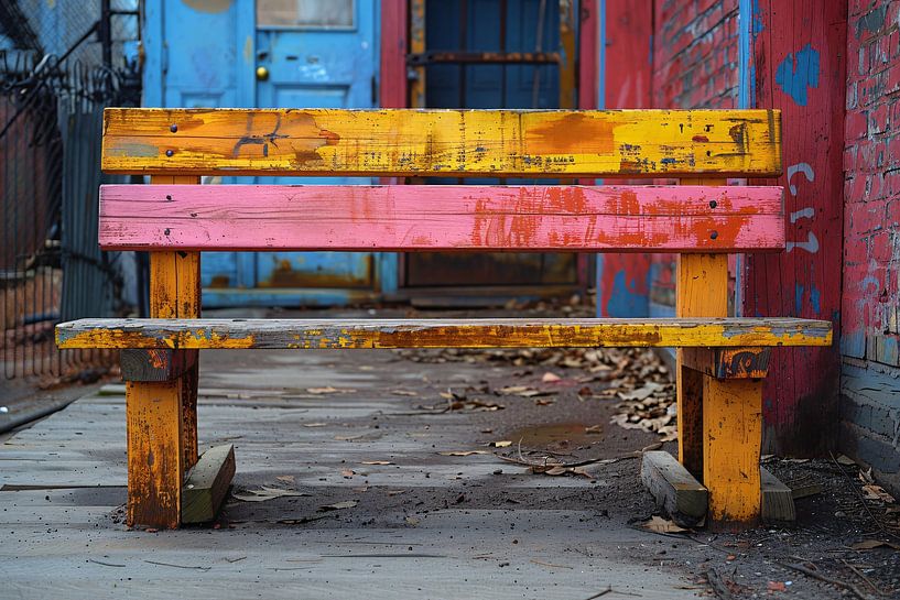 Minimalistisch bank op stoep van Art & Soul Creations