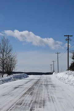 De Noordelijke Rijweg in de winter van Claude Laprise
