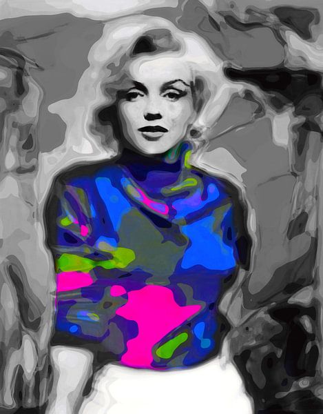 Marilyn Monroe - Neon Pop Art von Felix von Altersheim