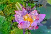 Bali; tempel met lotus